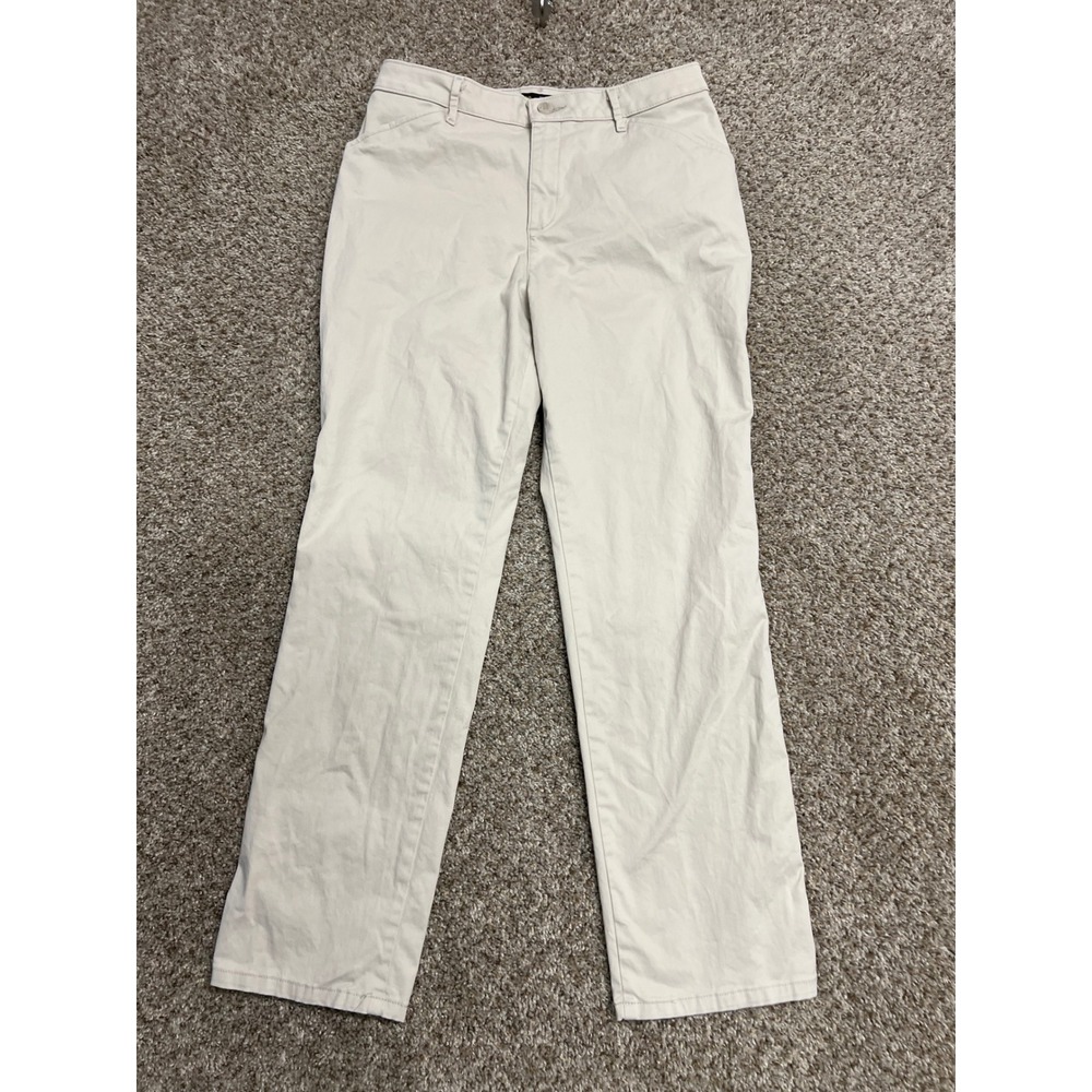 Lee Relaxed Fit Straight Leg Khaki Pants Beige Mid Rise 6 Short